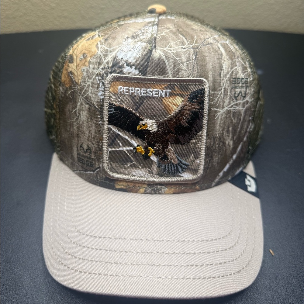 GOORIN BROS “REPRESENT” Eagle Animal Farm Realtree Edge Camo Trucker Hat